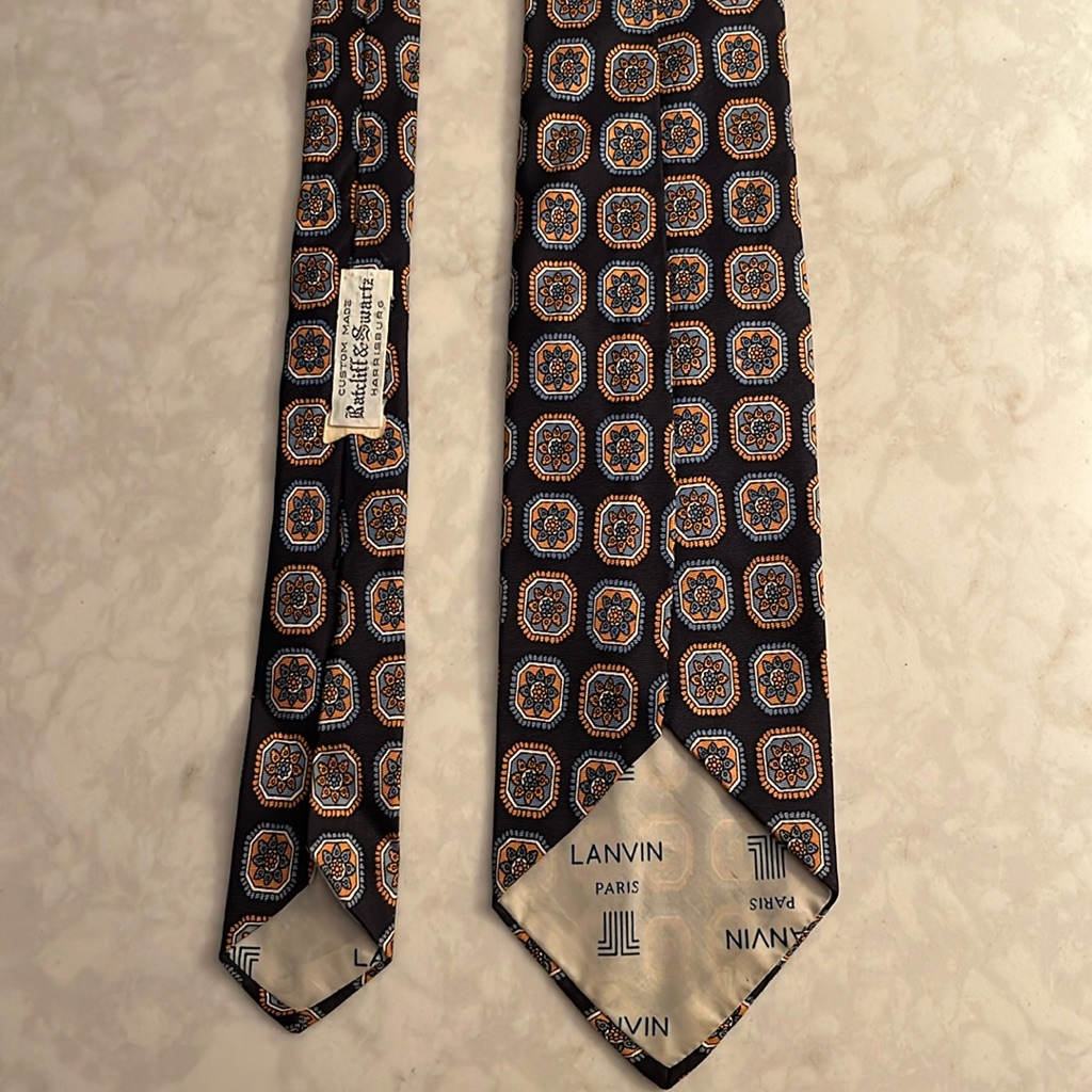 Vintage Lanvin Paris Silk Tie Custom Made.